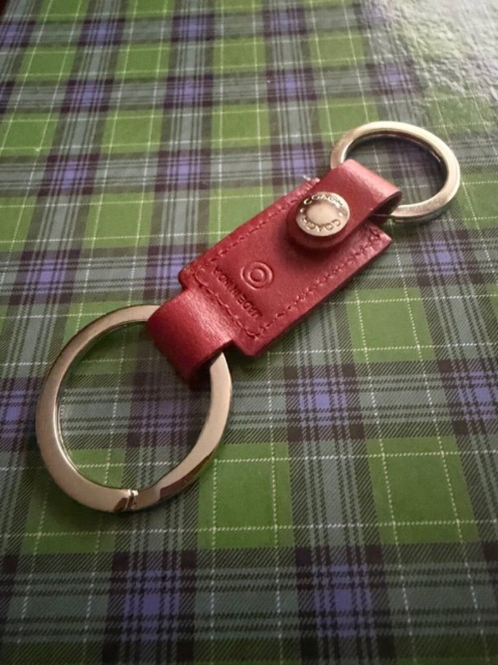 Coach Double Ring Key and Card Holder /Red leather    (new without tags)